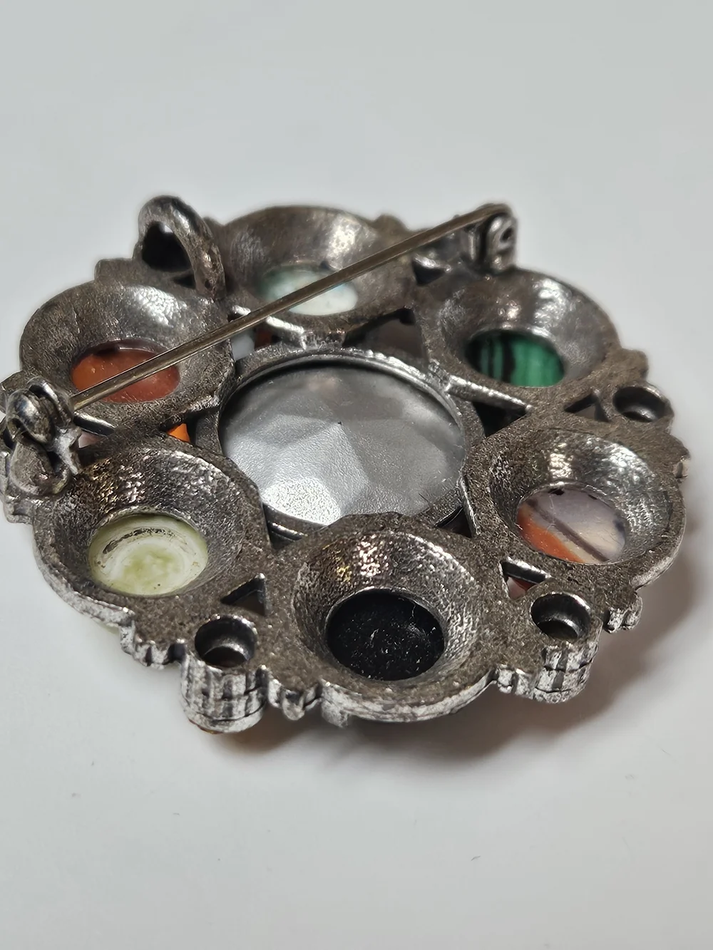 Miracle Multicolor Cabochon and Amber Crystal Brooch